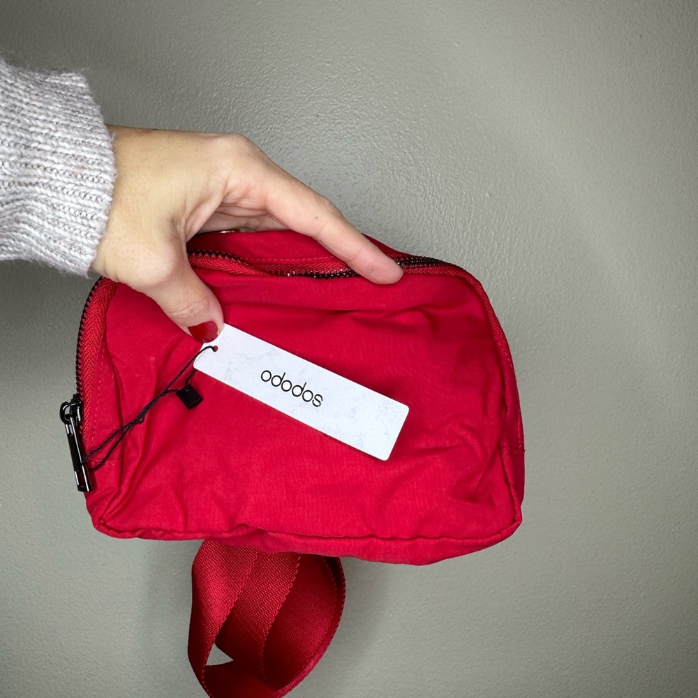 Ododos Red Nylon Belt Bag Fanny Pack NWT